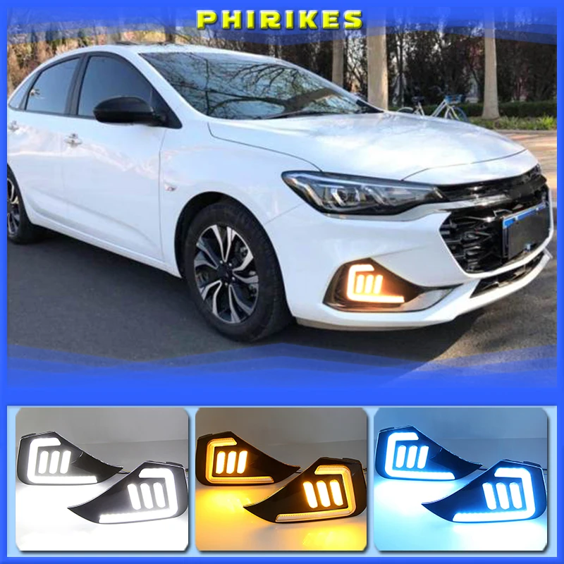 

2PCS LED Daytime Running Lights Fog Lamp Yellow Turn Signal Lamp DRL For Chevrolet Monza RS 2019 2020