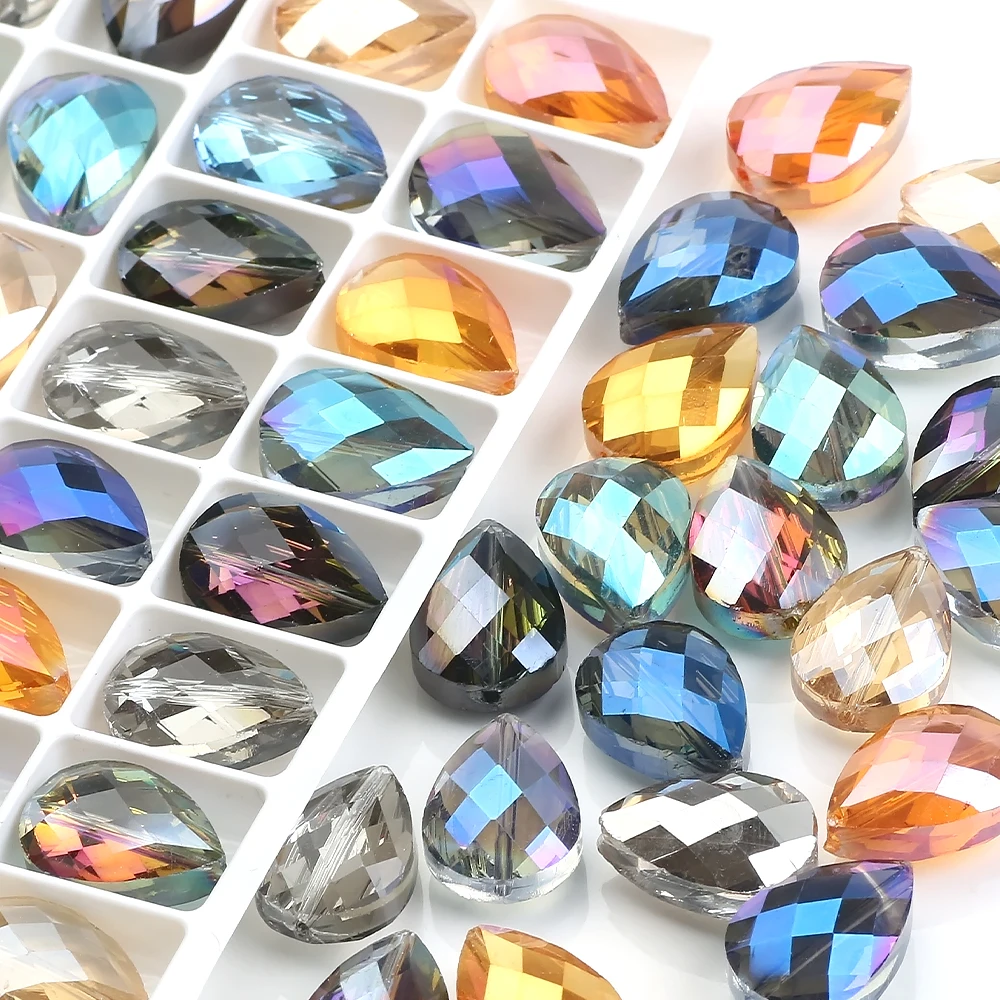 10 قطعة كريستال قطرة قلادة مجوهرات 13X18mm Lampwork الزجاج الدمعة الطبيعية سون الخرز ل ديي صنع الاكسسوارات الإبرة