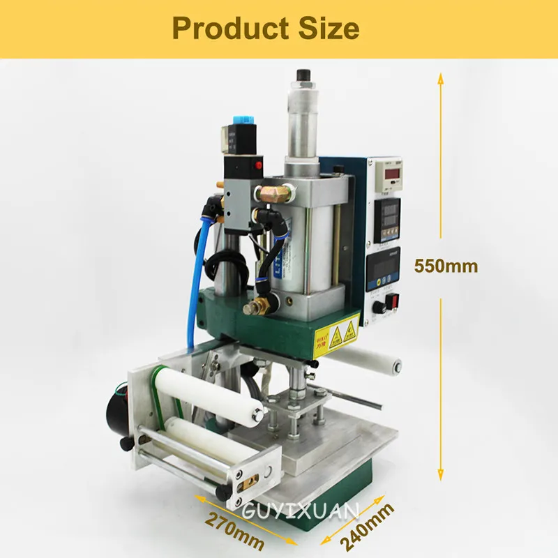 Pneumatyczna maszyna do tłoczenia na gorąco Stół przesuwny Skórzana prasa brązująca LOGO Prasa do wizytówek Maszyna do marszczenia drewna