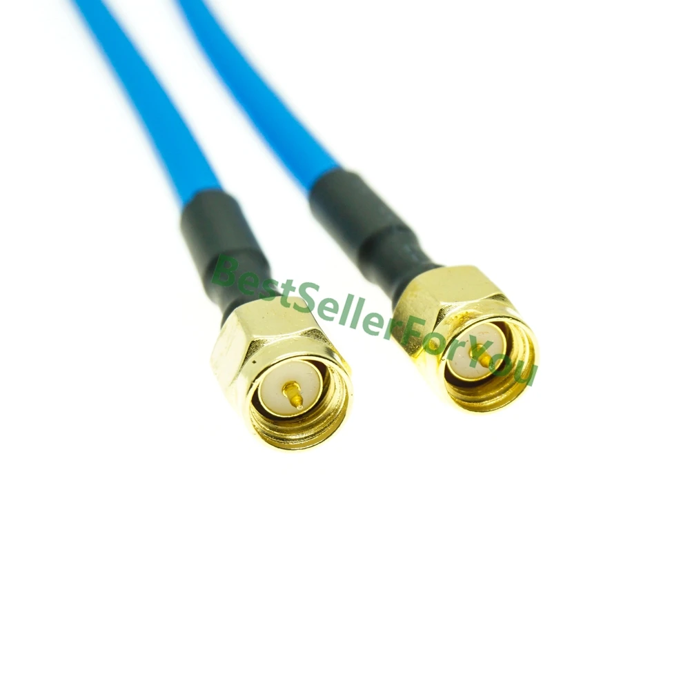 Nieuwe Sma Connector Male Naar Sma Connector Stekker Rechte Rf Coax Pigtail Semi-Rigide Kabel RG402 Blauw
