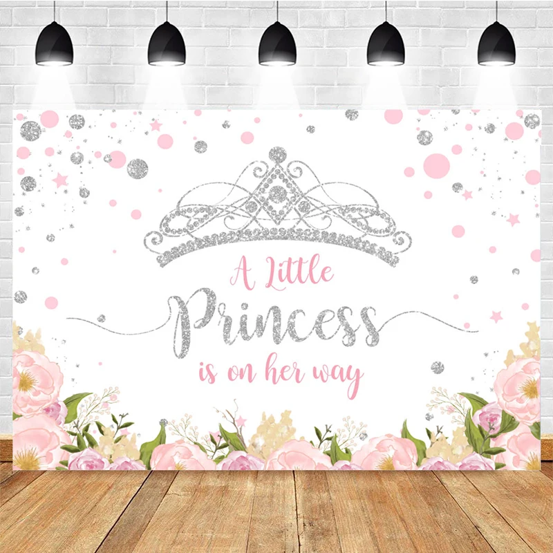 1st Birthday Photography Background Shiny Crown Decoration Props Children Birthday Party Photo Backdrop Custom Poster Banner