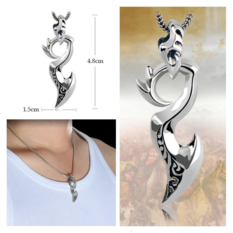 Personality Men's Dragon Pendant Necklace Jewelry Retro 925 Silver Chain Necklace Male Choker Accessories Best Birthday Gift Boy