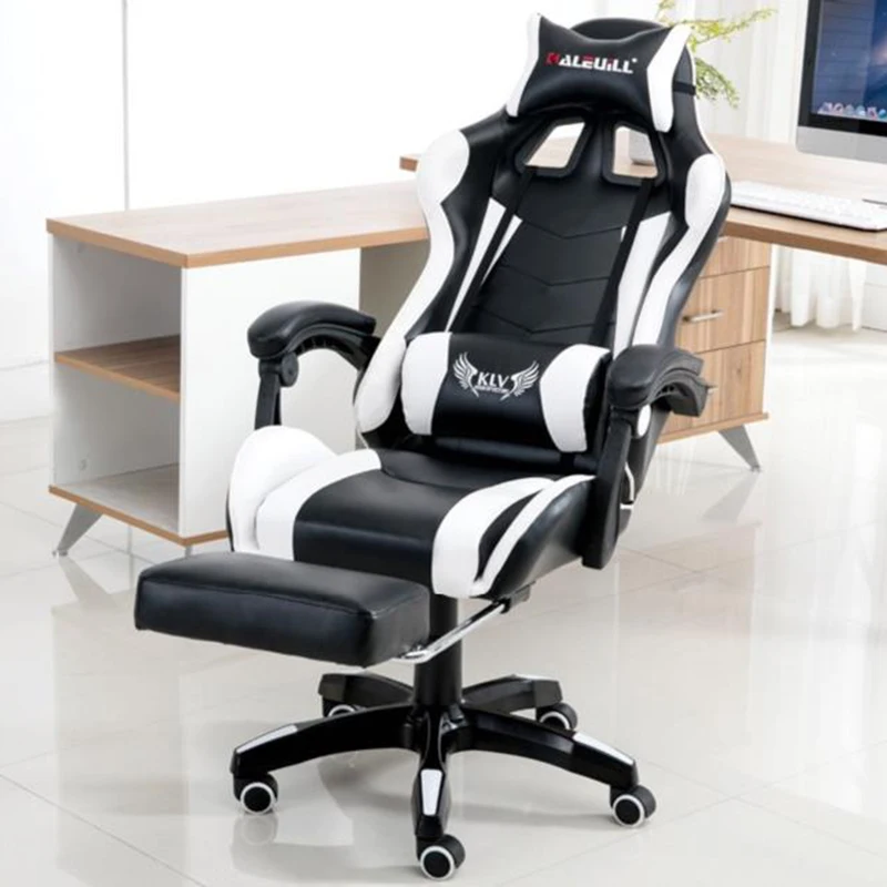 Gaming Chair компьютерное PU Leather Computer Chairs -Headrest Office Internet Lazy Lounge Chairs Home With Footrest кресло