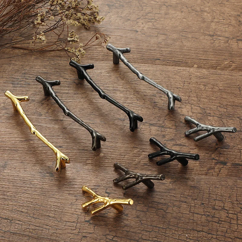 

Creative Tree Branch Drawer Knobs Furniture Handle 96mm 128mm Kitchen Wardrobe Cupboard Cabinet Handles Door Pulls Hardware