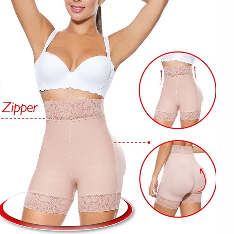 Butt Lifter Shaper High Waist Hip Enhancer Pads Underwear Shapewear Lace Fajas Post Parto High Compression Shapewear