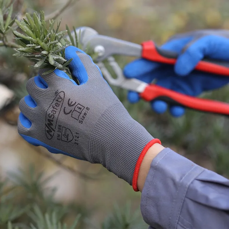 Guantes antideslizantes resistentes al desgaste para el hogar, manoplas protectoras de látex transpirables para trabajo en jardín, 24 o 12 pares