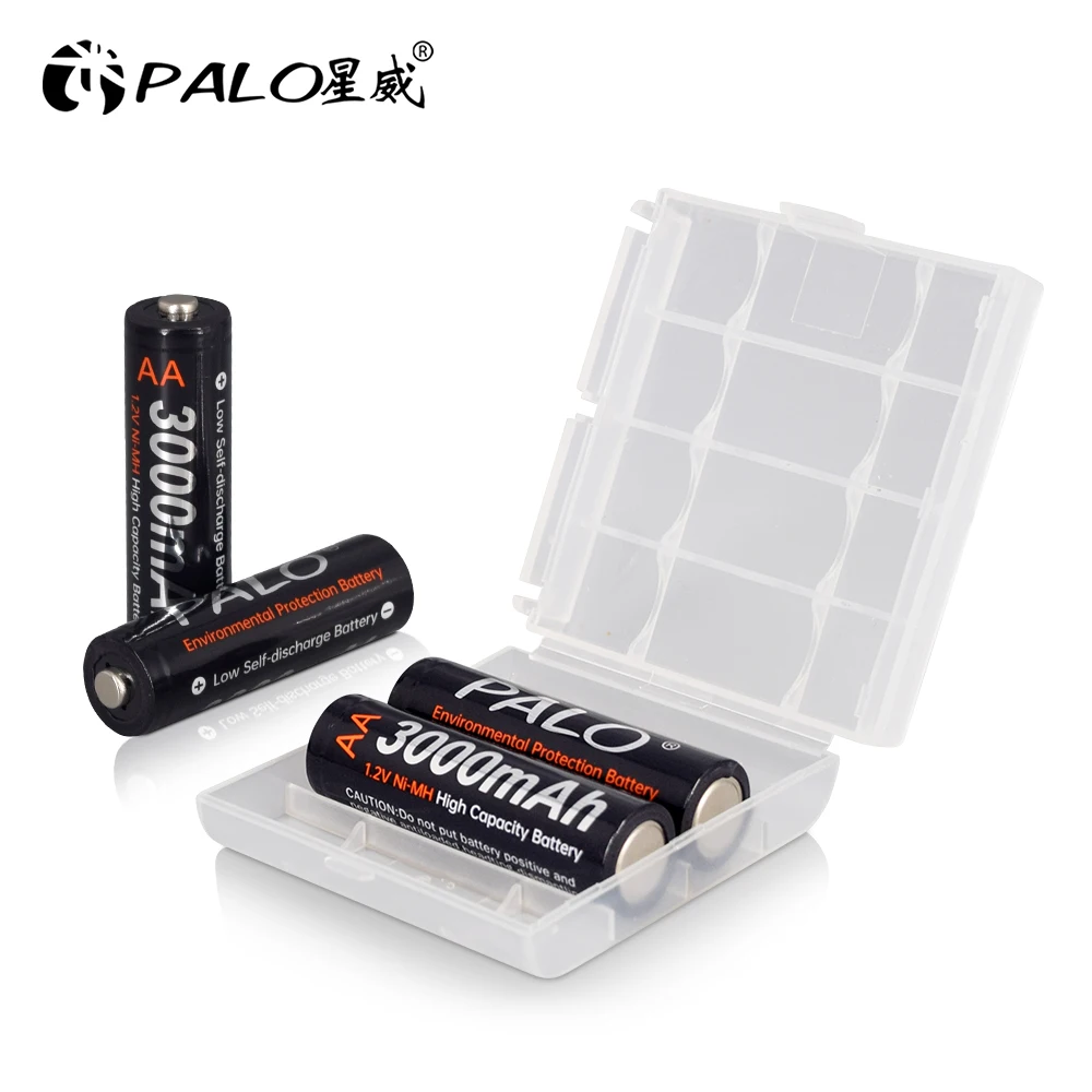 PALO 100% Original 1.2V NiMH AA Rechargeable Battery For Flashlights Brakes Computers  Remote Control Toy Bateries