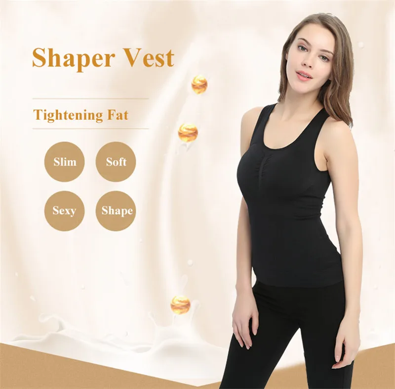 Body Shapewear Women Tank Top Plus Size Vest Slim Up Lift Plus Size Bra Waist Shaper Binders Top Underwear Slimming Vest Corset