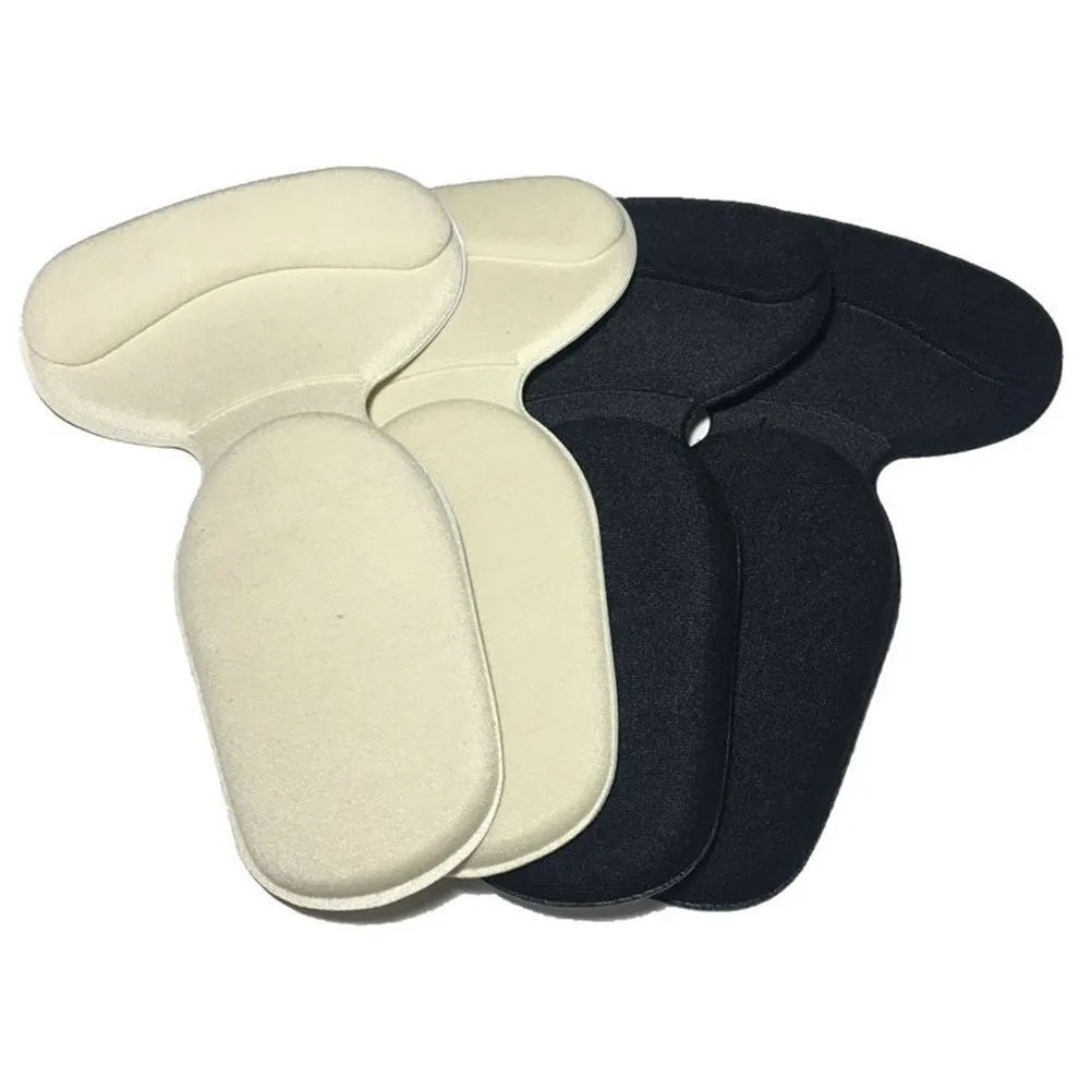 Semelles intérieures en forme de T pour chaussures à talons hauts, Super souples, antidérapantes, coussin éponge, protection du talon du pied, semelles noires collantes