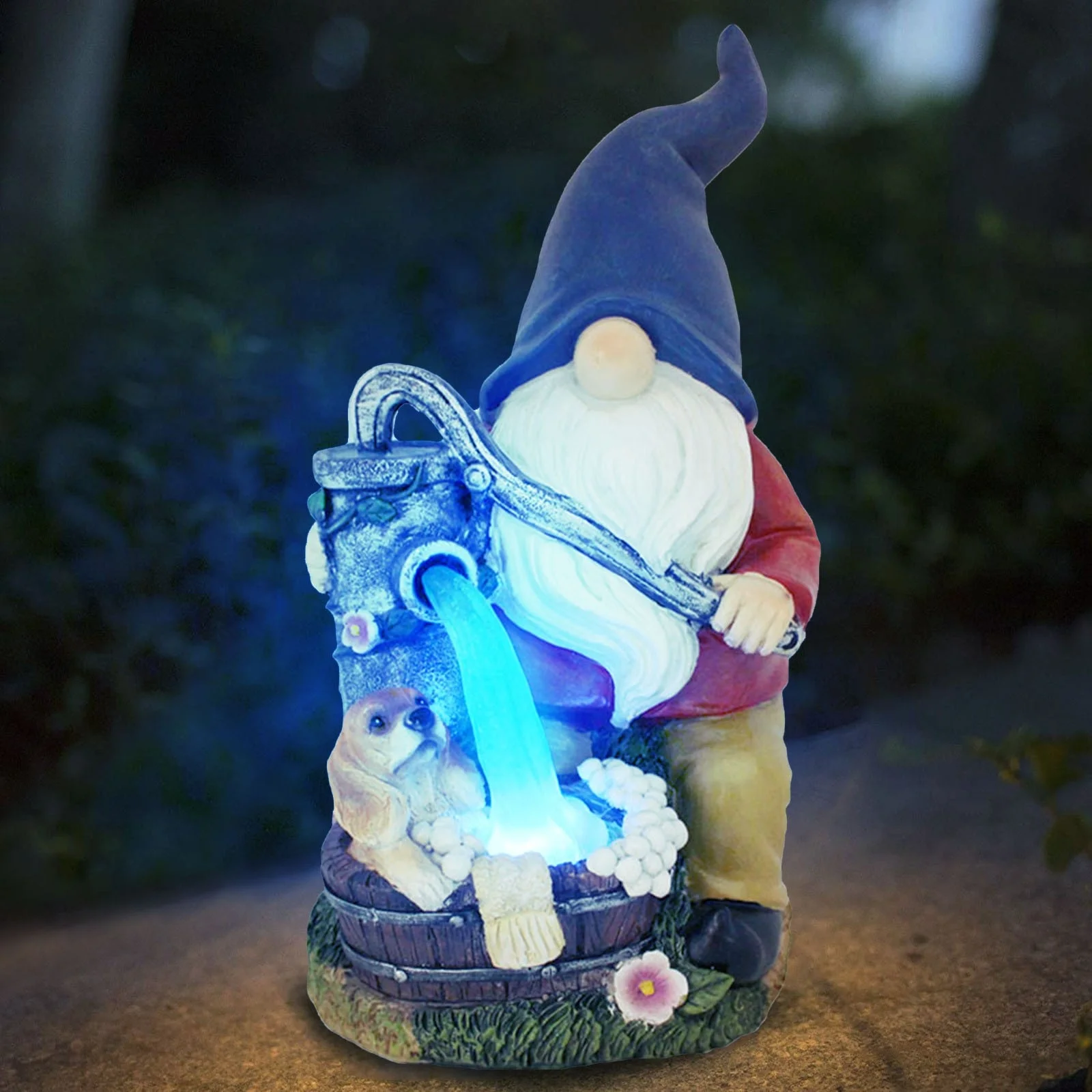 Outdoor Garden Dwarf Statue-resin Dwarf Statue Carrying Magic Ball Solar Led Light Welcome Sign Gnome Yard Lawn Large Figurine