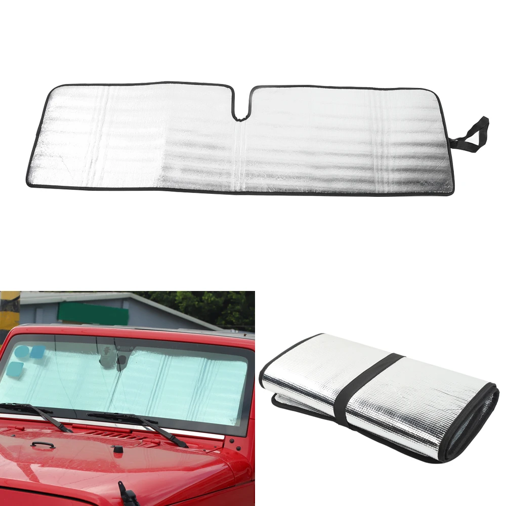 For Jeep Wrangler TJ JK 1997-2017 Car Front Windshield Sunshade Anti UV Ray Window Sun Visor Protector Cover Accessories