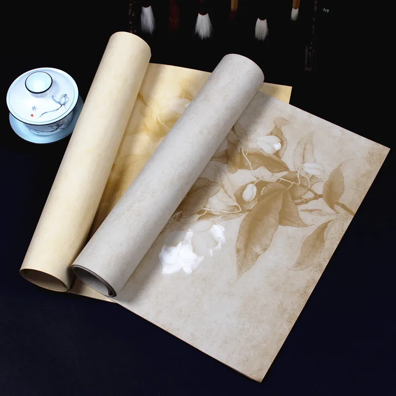 

10sheets Chinese Rice Paper Batik Xuan Paper Chinese Calligraphy Xuan Zhi Semi-Raw Semi-ripe Ban Sheng Ban Shu 34*138cm