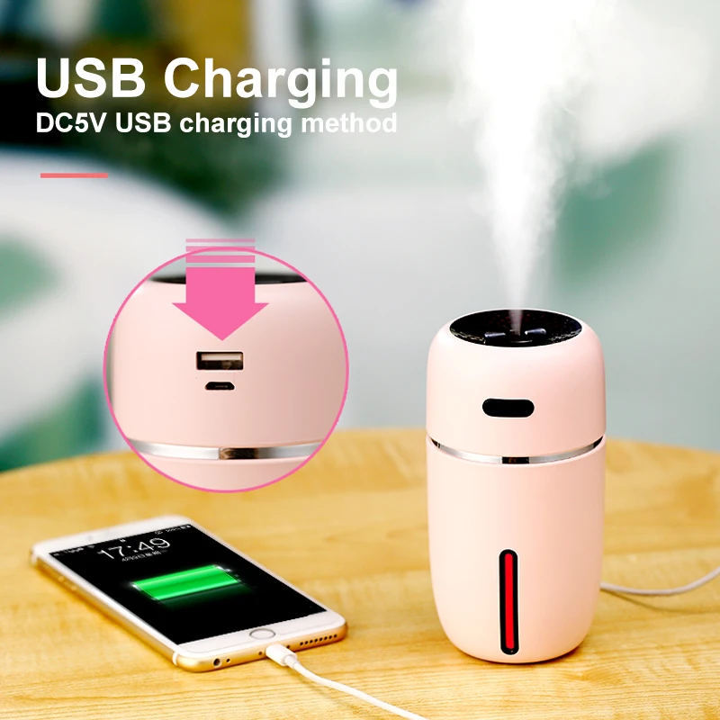 USB น่ารัก XIAOI Air Humidifier Diffuser รถบ้าน Desktop Mist Maker 200ML สีสันสดใส Night Light Mini Sprayer Mist fogger