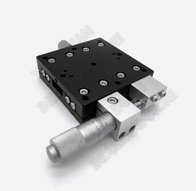 60*60mm X Axis  Manual Displacement Trimming Platform Cross Roller Guide Way Linear Stage Sliding Table High precision LX60-R