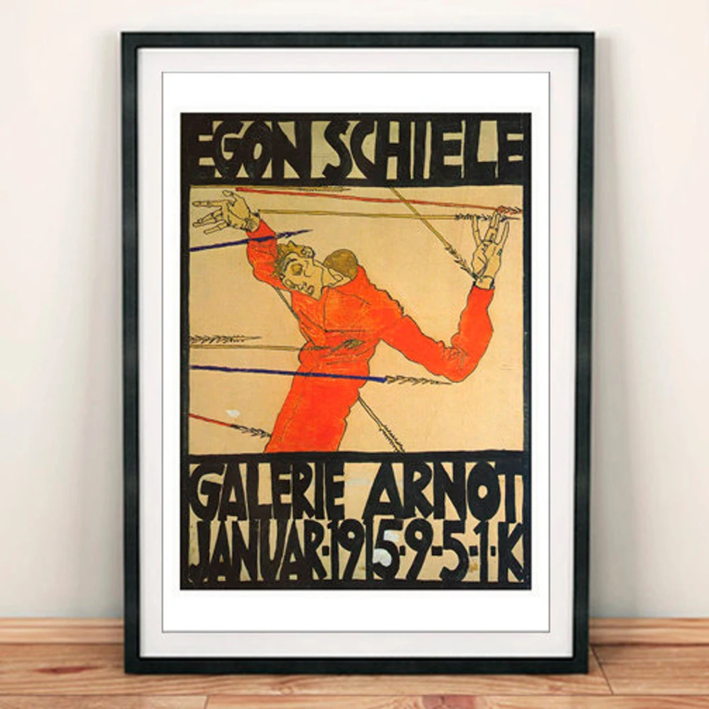 Egon Schiele Poster Art Gallery Exhibition Print Canvas Painting Abstract Poster Wall Art Pictures For Living Room Home Decor
