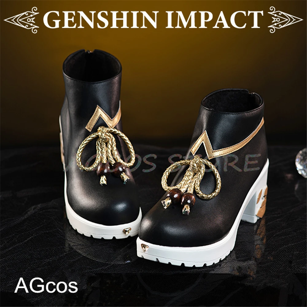 

Предпродажа AGCOS! Обувь для косплея Genshin Impact Dark Night Ganyu, женские зимние сапоги
