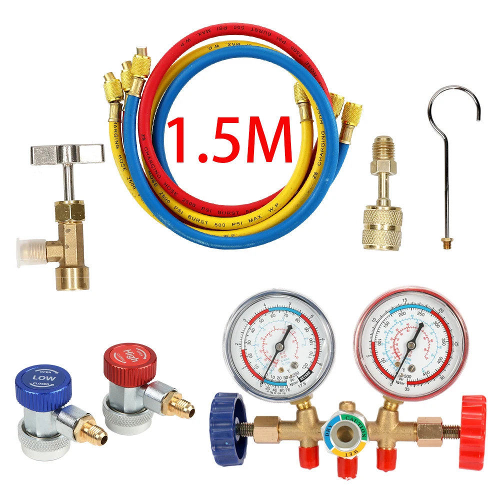 Klimatyzator narzędzia Freon r134a R12 R22 R404A miernik ciśnienia klimatyzacji manometryczny kolektor narzędzia