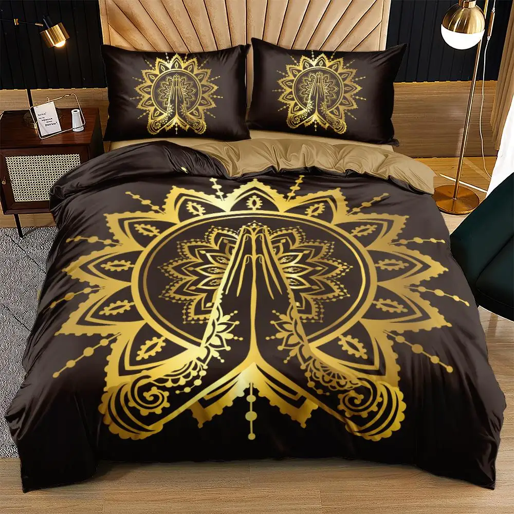 

Bohemian,Indian Retro Bedding Sets King Duvet Cover Set 3 Piece Queen Bed Linens Brown Color Quilt/Comforter Covers Bedspreads