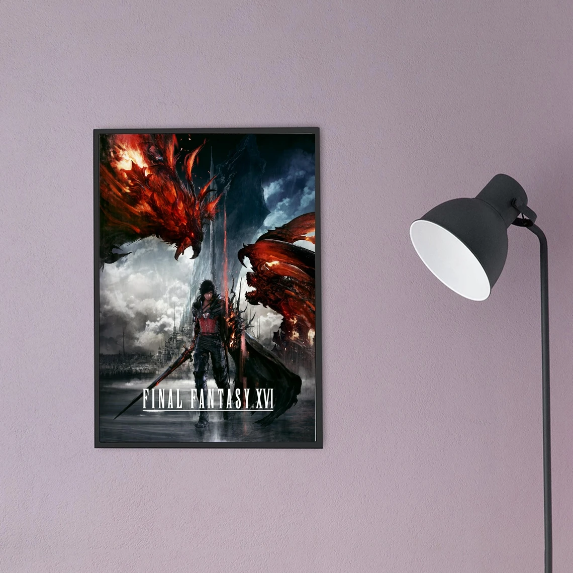 Final Fantasy 16 Video Game Poster PC,PS4,Exclusive Role-playing RPG Game Canvas Custom Poster Alternative Artwork Gift