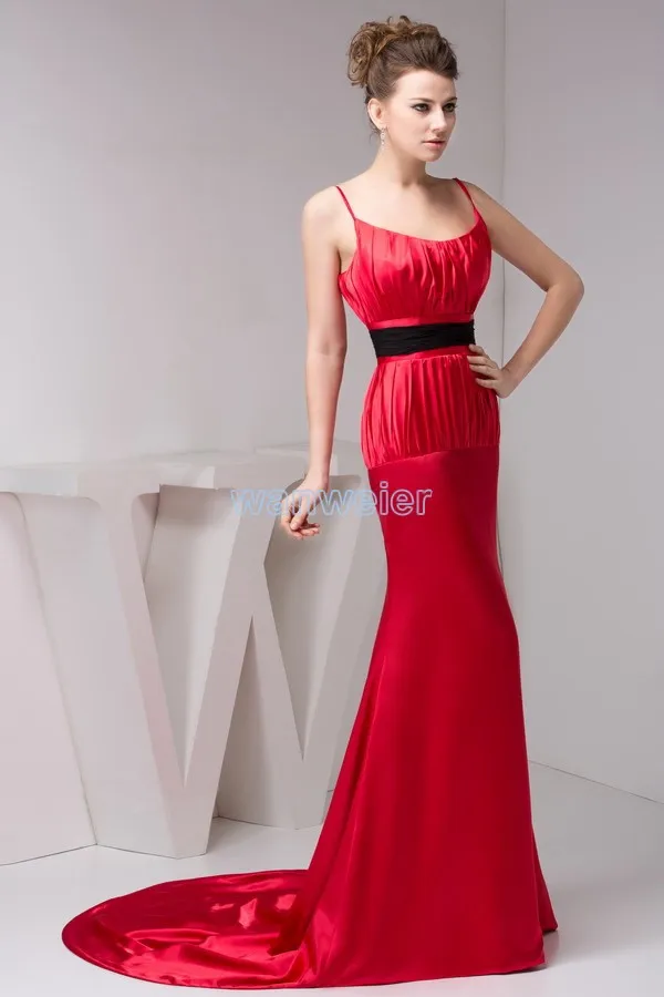 Vestido de noche para madre de la novia, traje de sirena de alta calidad, plisado rojo caliente para playa, tamaño/color personalizado