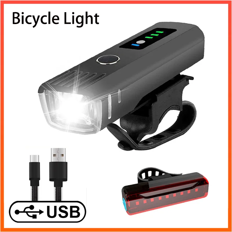 Bicycle Front Light Smart Induction USB Rechargeable Rear Light LED Headlight Bike Lamp Cycling FlashLight For Bike