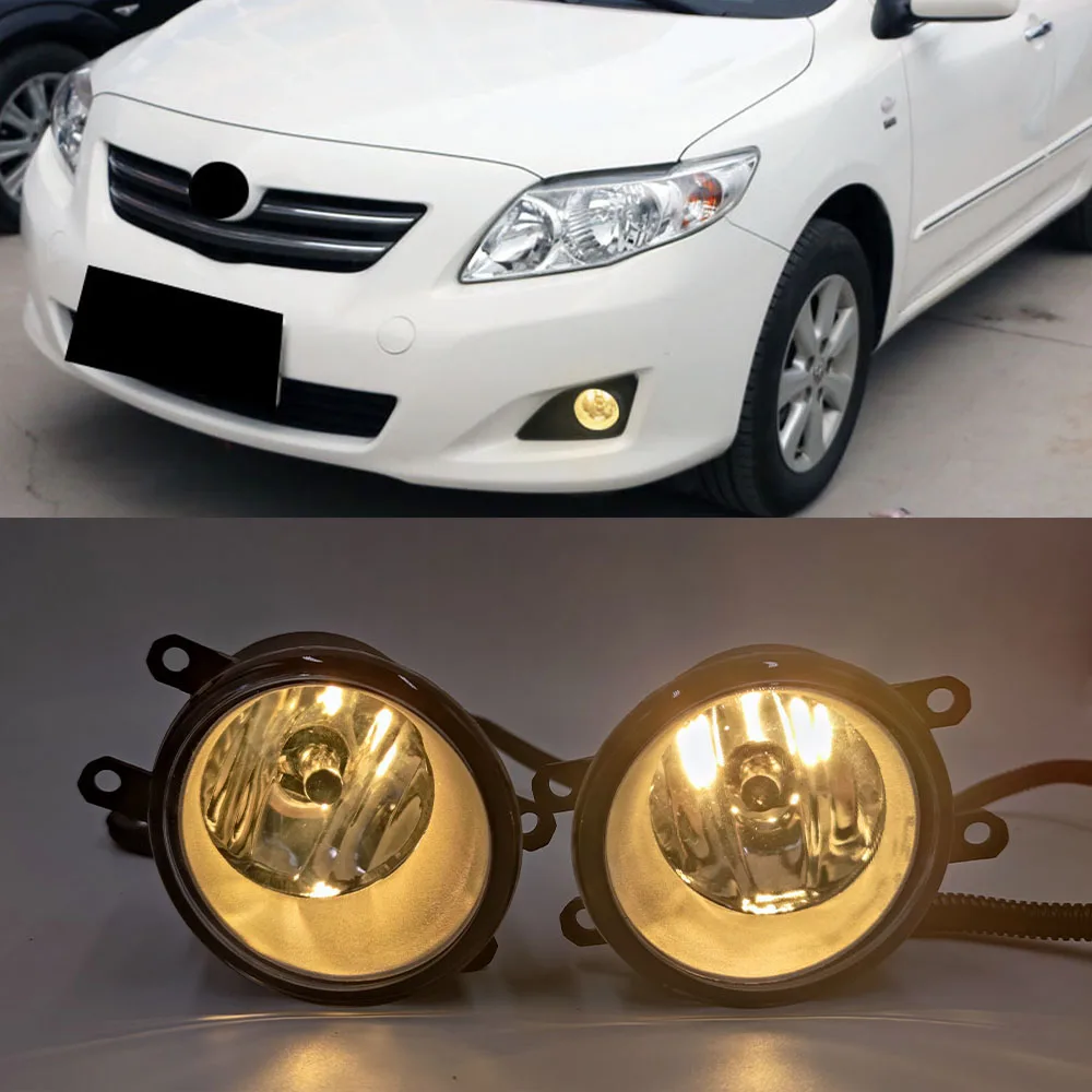 Par De Faros Antiniebla Con Lente Transparente, Rejilla Negra Y Arnés De Cableado Para Toyota Corolla 2009-2010