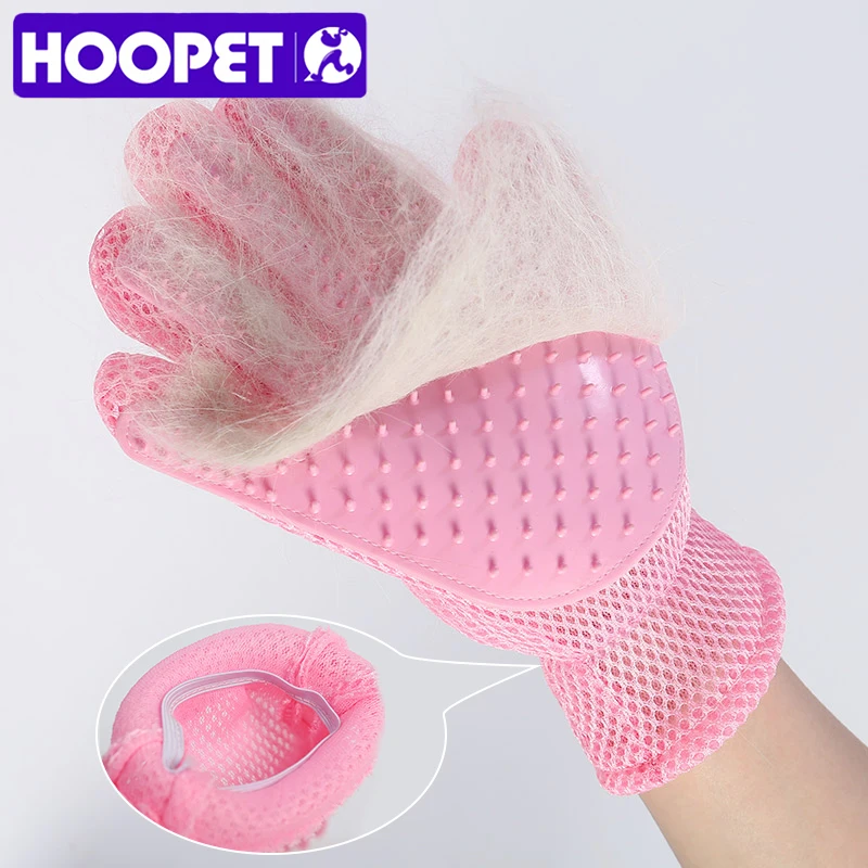 HOOPET Cat Combing Hair Guard Gloves Pet Brush Glove For Cat Dog Hair Hair Removal Cleaner  Glove Cat Accessories Massage Gloves