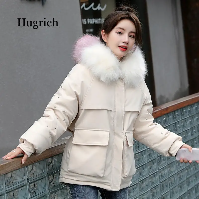 Women Winter Parkas 2020 New Thicker Fashion Fur Collar Hooded Warm Cotton Coat Jacke