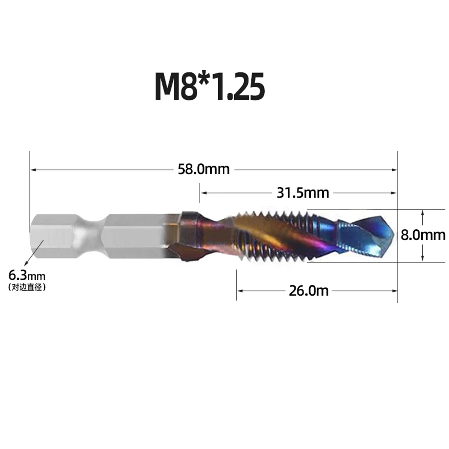 Imagem -06 - Haste Hexagonal de Aço de Alta Velocidade Azul Composto Torneiras Cnc Torno Máquina Espiral Torneira Perfuração e Atacar Torneiras m3 m4 m5 m6 m8 M10