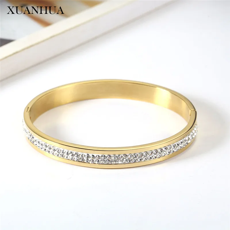 XUANHUA Stainless Steel Jewelry Woman Gold Color Cuff Bracelets Bangles For Women Vogue 2019 Jewellery Accessories Mass Effect