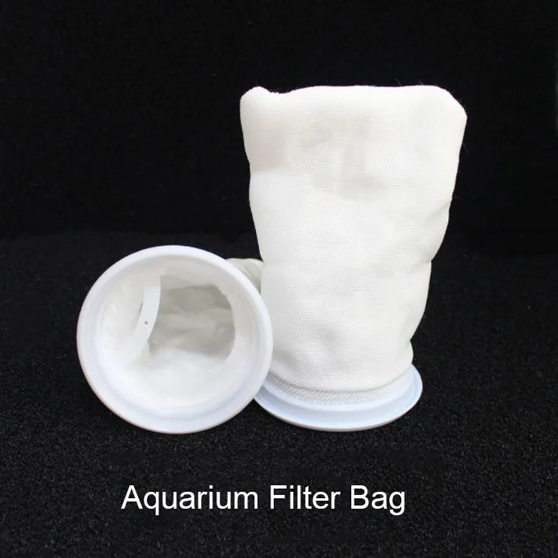 Aquarium Filter Bag with Frame Washable Reusable Mesh Foam Carpet Sock Drawstring Bag for Fish Marine Filtration System