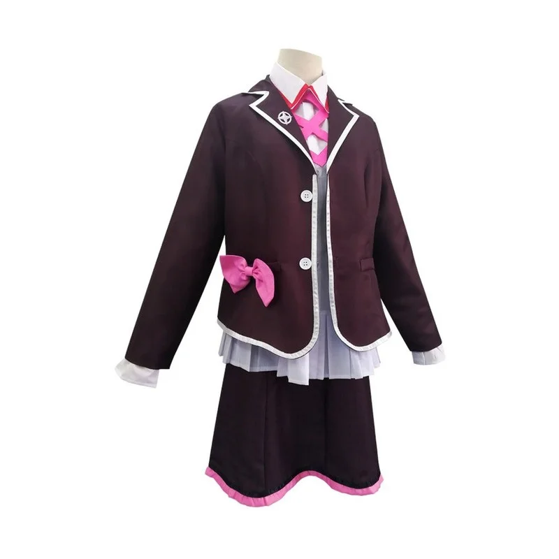 Anime Danganronpa Costume Utsugi Kotoko Cosplay Wig and JK Uniform Another Episode Pink Long Hair Halloween Woman Party Clothes