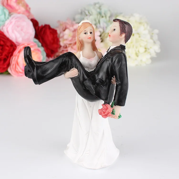 Romantische Bräutigam & Braut heiraten Harz Figur Hochzeit Kuchen Topper Dekoration liefert heiraten Figur Valentinstag Verlobung – Detail 11