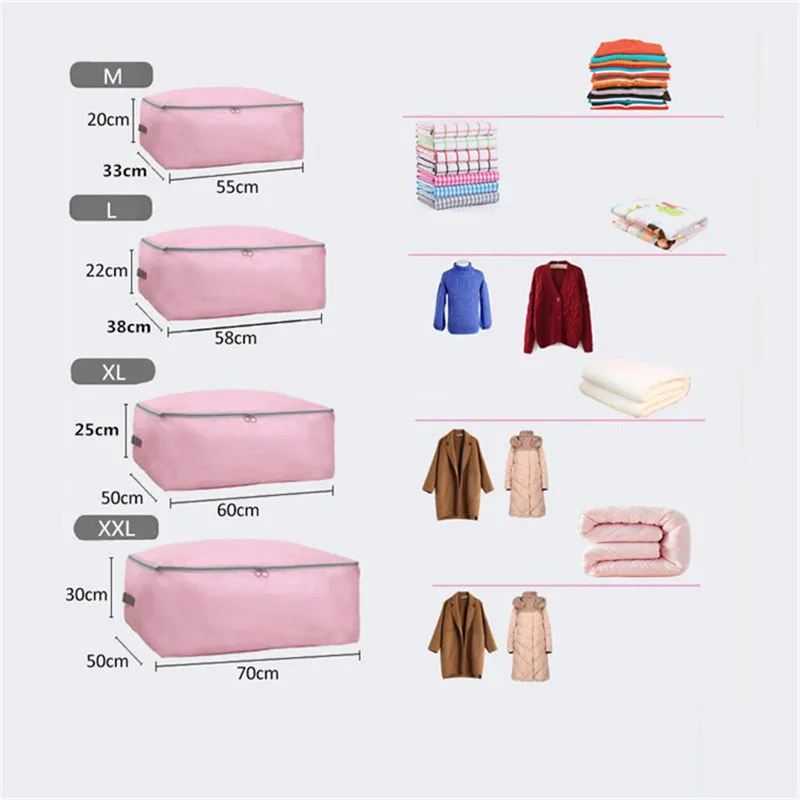 Oxford Clothing Storage Box Bedding Item Packing Bag Clothes Organizer Durable Quilt Box Zipper Dirty Clothes Collecting Case