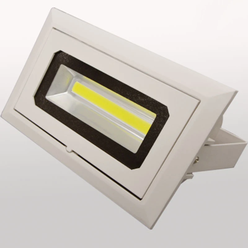 2pcs/lot LED Downlight 50W COB Spot Rectangular Recessed Ceiling Down Light Rotatable Adjustable Downlight Indoor Lighting