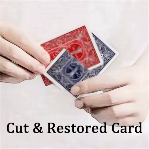 Cut &amp; Restored Card magic sclitaire crossing Magic Tricks Mentalism Illusions Close up Magic Prediction Funny props gimmicks