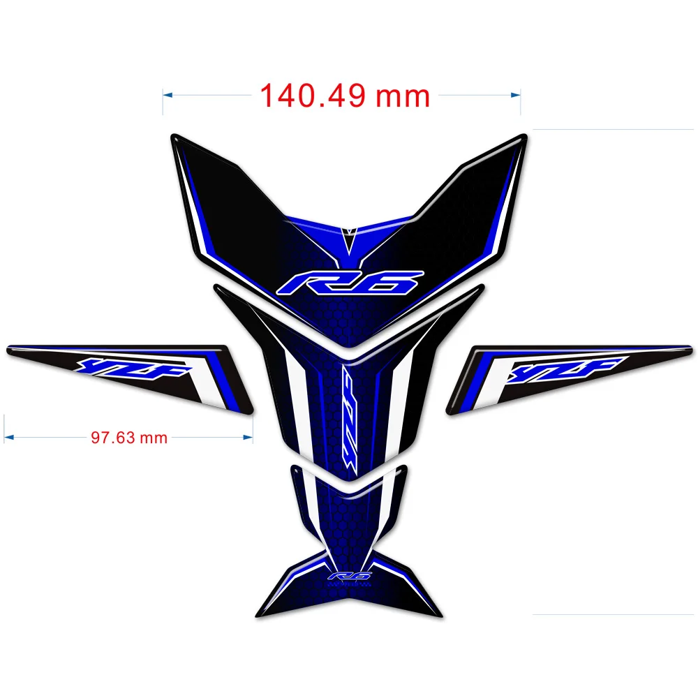 For YAMAHA YZF-R6 YZF R6 TankPad Stickers Decal Tank Pad Protector Motorcycle Logo Emblem 2016 2017 2018 2019 2020 2021 2022