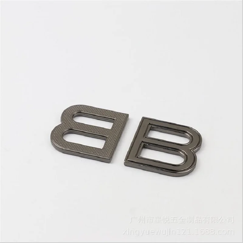 10pcs/lot luggage, handbags, hardware accessories, metal letter B buckle, decorative brand, shoe buckle, shoe clothing accessori