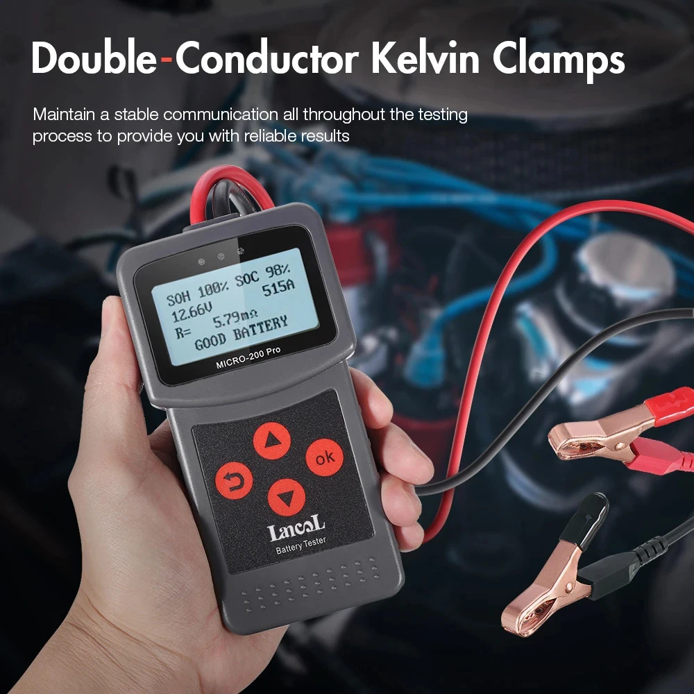 Lancol Micro200Pro 12V 24V Auto- und Motorrad-Batterietester 40 bis 2000CCA Startstrom- und Lade-Batterie-AGM-Gel-Kapazitätsanalysator-Werkzeuge – Detail 9