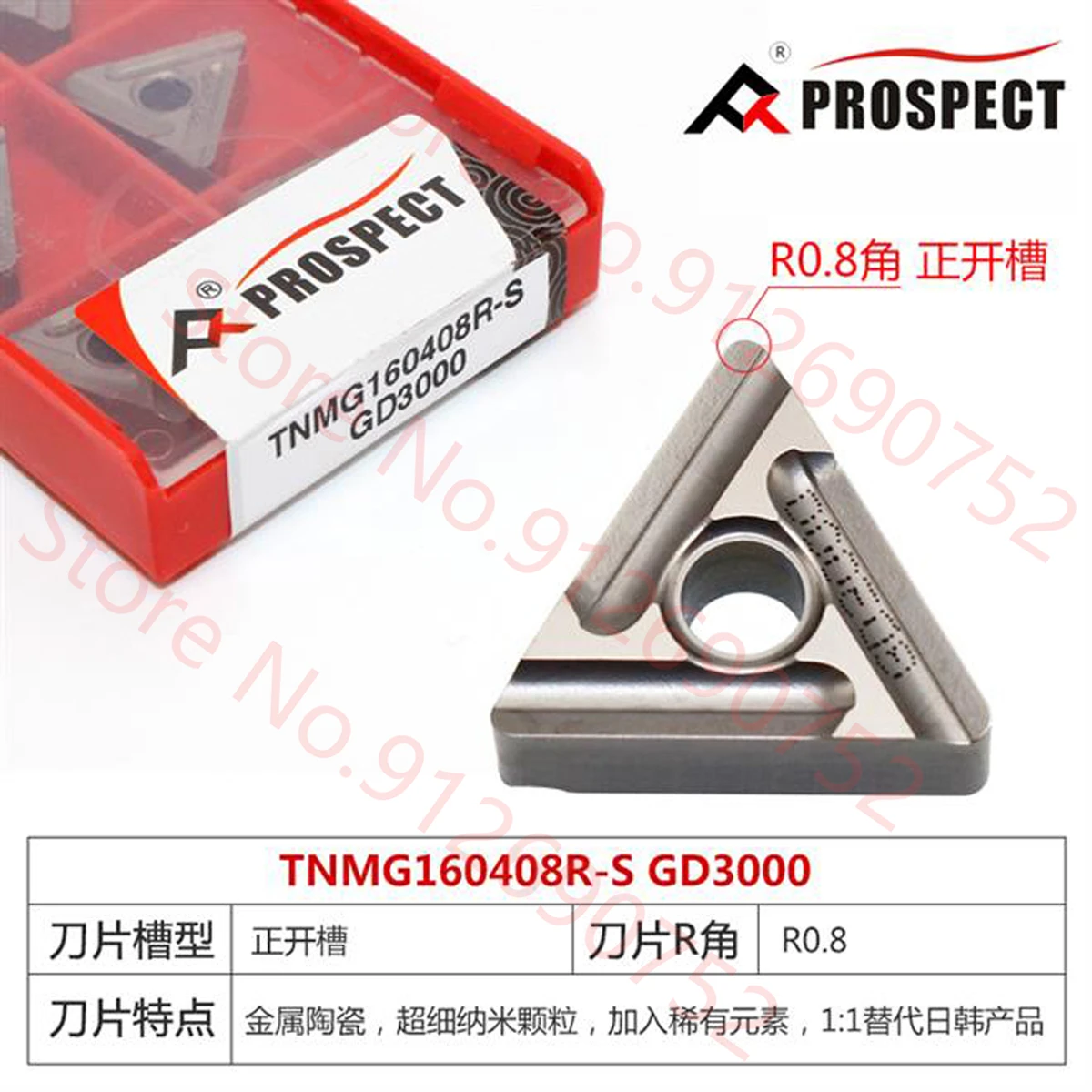 Imagem -05 - Inserções do Carboneto Tnmg Tnmg160404l-s Tnmg160408r-s Tnmg160408l-s Gd3000