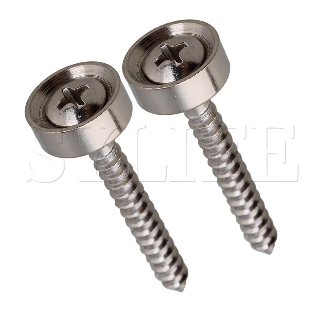 1 SET OF 4 GUITAR BASS NECK JOINT FERRULES & SCREWS CHROME