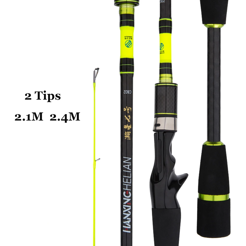 Carbon Spinning Rod 2.1m 2.4m ML M 2 Tips Fishing Rod Casting Rod pole pesca Fishing  canne a peche Jigging Rod 5-20g Lure Gear