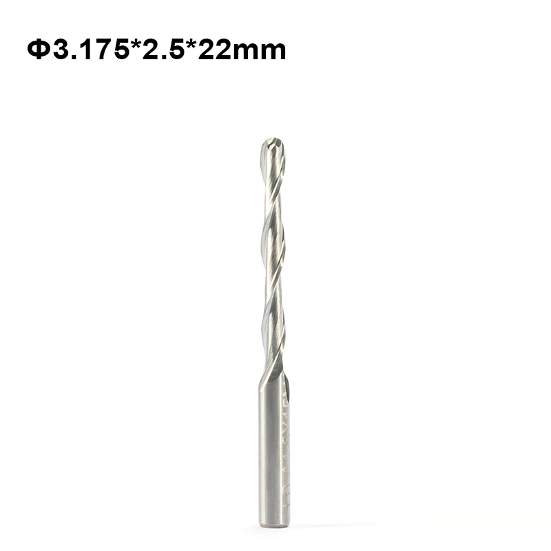 5 PC 3.175 Mm 2 Sáo Xoắn Ốc Bóng Mũi Cấp Cối Xay CNC Router Bit Cho Gỗ Hợp Kim Vonfram Xay Tuyến Đường dụng Cụ Fresa CNC Dụng Cụ 22 Mm
