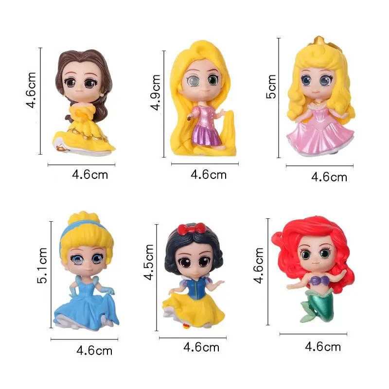 Disney Belle Princess Keychain Mermaid Keyring Figure Cute Cartoon Anime Figure Model Gift Best Selling Girl Children Kids Toys