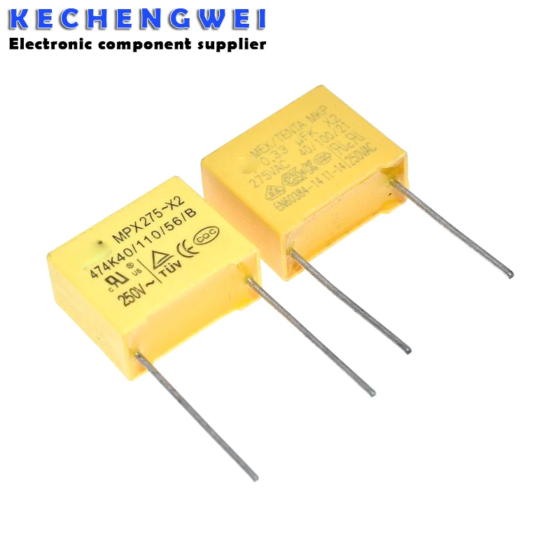 10pcs 275VAC capacitor X2 series 0.01UF ~ 2.2UF Polypropylene film capacitor New 10nf 100nf 150nf 200nf 680nf 470nf 1UF