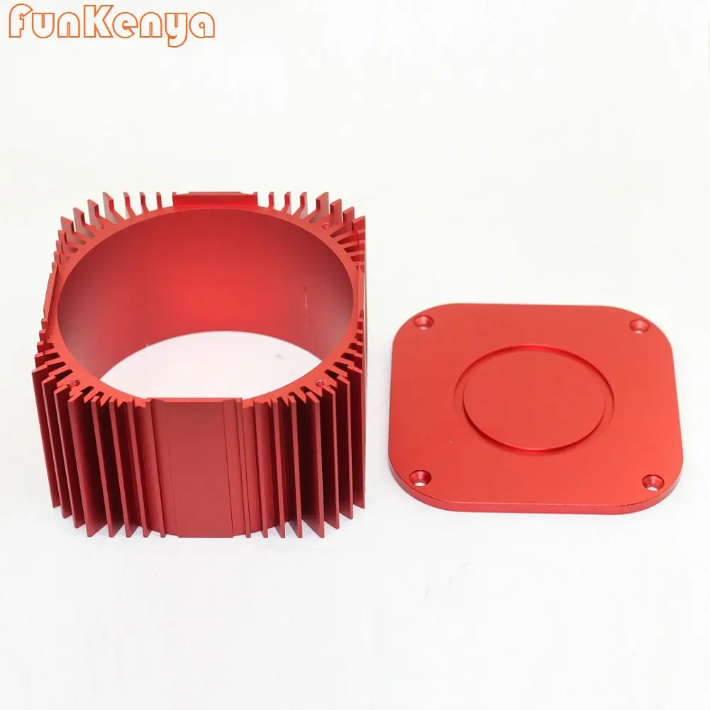 Red Toroidal Transformer Cover W140 H140 L83 Anodized Aluminum Alloy Ring Transformer Shell