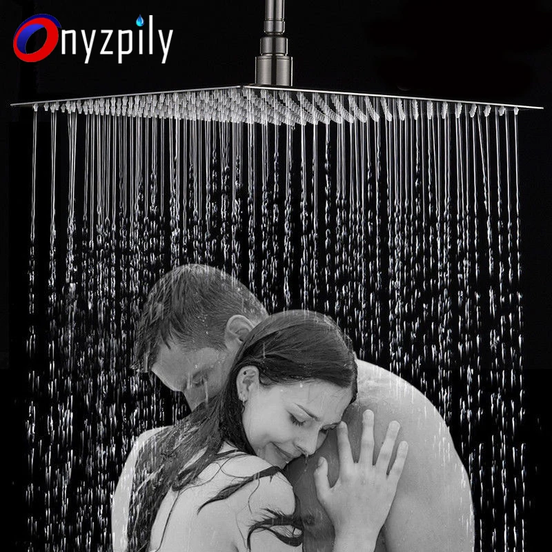 Round & square Stainless Steel Ultra-thin Showerheads 6/8/10/12/16/20 inch Rainfall Shower Head Rain Shower Chrome Finish