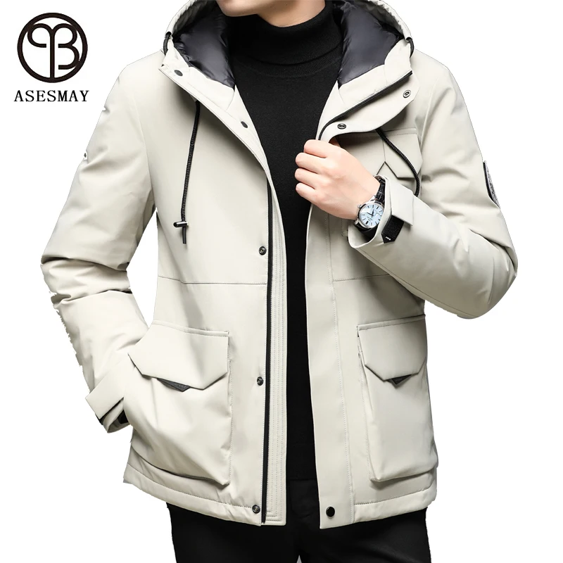 Winter Men 90% White Goose Down Jackets Hooded 2021 Fashion Thicken Warm Overcoats Loose Down Coats Male Wellensteyn Parkas