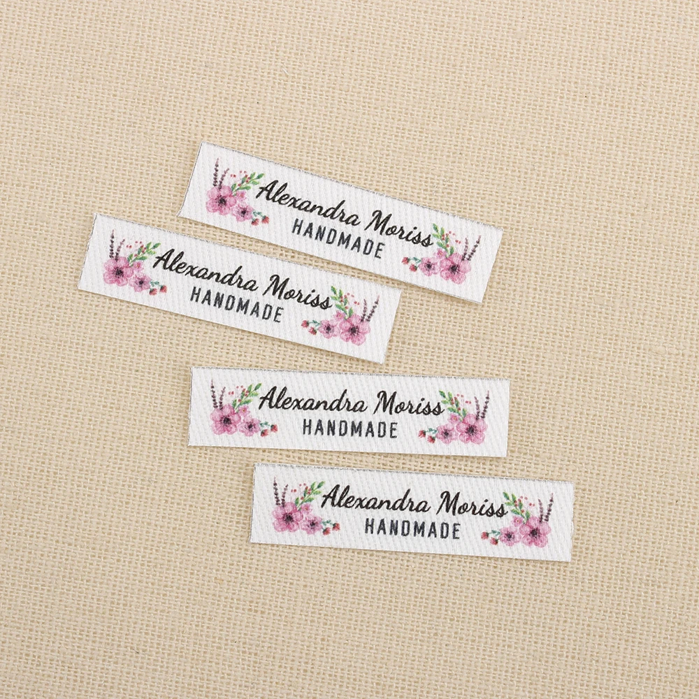 Etykiety do prasowania, logo lub tekst, personalizowana marka 40x10mm, do naprasowania i naszycia na odzież, rękodzieło DIY, unikalny wzór na zamówienie.