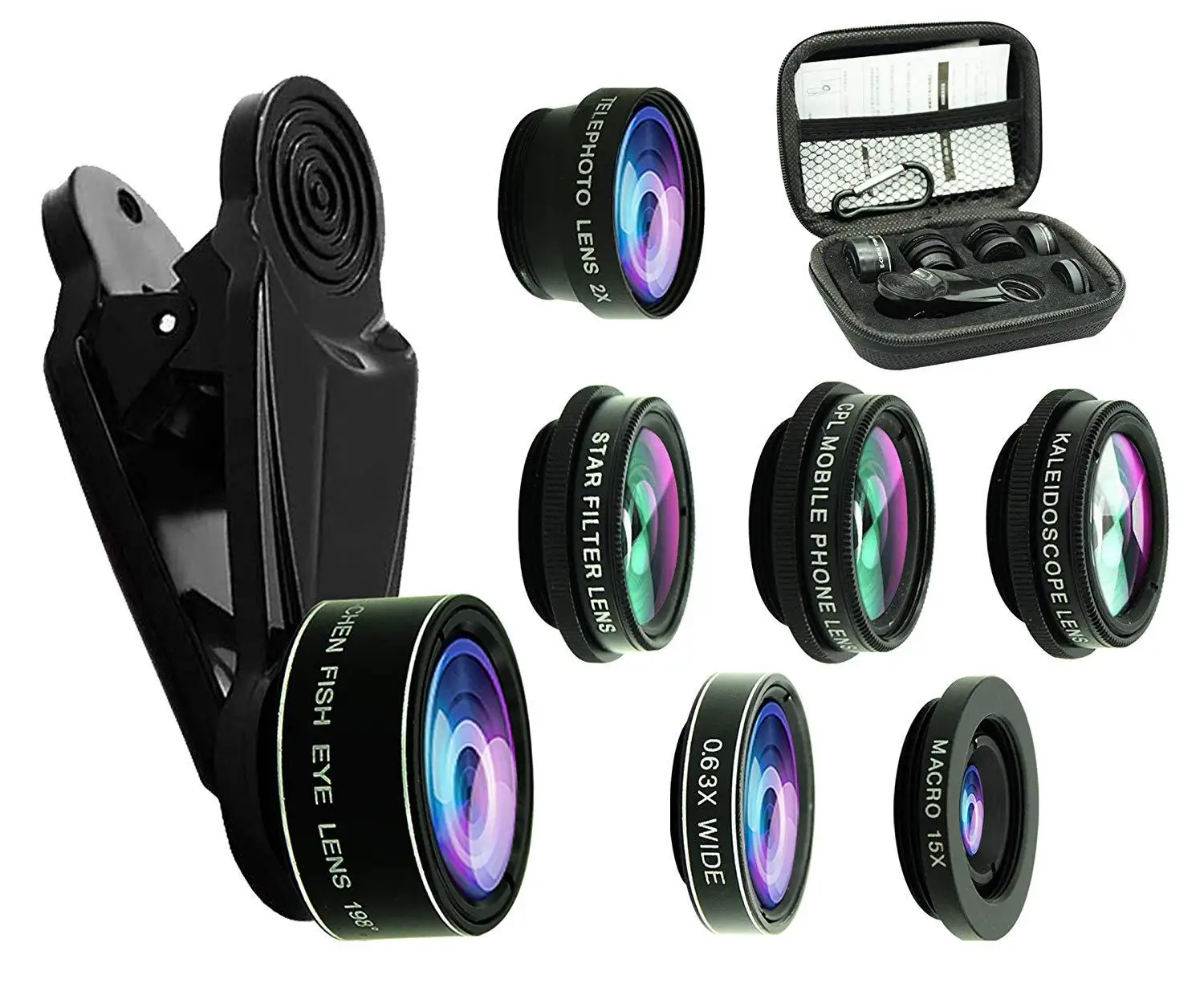 

TOKOHANSUN HD 7in1 Camera Phone Lens 4K Wide macro lens portrait super Fisheye Lens CPL Filter for iPhone 7 8 Samsung smartphone